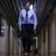 Sen. Joe Manchin walks through a hallway in the basement of the U.S. Capitol.